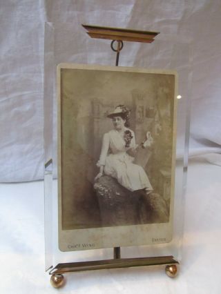 Antique French Large Gilt Metal & Bevelled Glass Photograph Frame 1900 