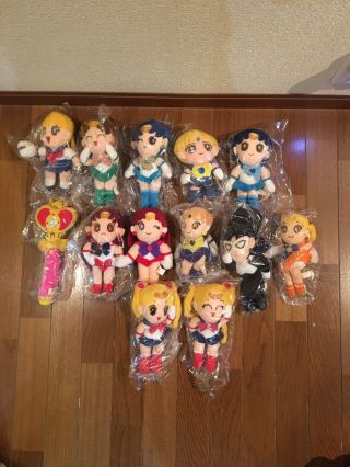 1990s Japanese Antique Sailor Moon Plush Doll Set Of 13 Very Rare Item In