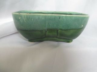 Vintage Mid Century Cp Usa Pottery Planter Green Blue Aqua Drip Footed 6” Oval