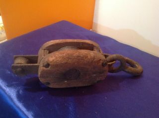 Old Barn Find Vintage Antique Primitive Wooden Farm Pulley Tools Equipment
