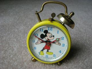 Vintage Mickey Mouse Alarm Clock Phinney - Walker West Germany