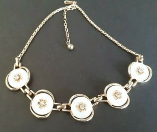 Vintage Jewelry Set of 3 Rhinestone Lucite Necklace Bracelet & Clip - on Earrings 2