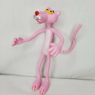 Vintage 80s Pink Panther Figure Bendable Poseable Toy Cartoon Collectible Jesco 3