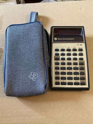 Vintage 70s Led Texas Instruments Ti - 30 Calculator With Case