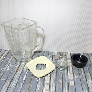 Vintage Oster Regency Kitchen Center Blender Jar Glass Pitcher W/ Lid & Blade