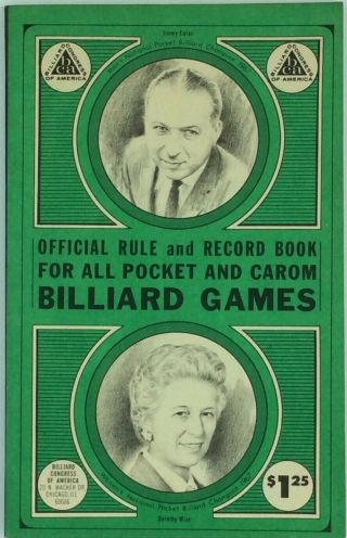 Vintage 1968 Official Rule & Record Book For Pocket & Carom Billiard Games