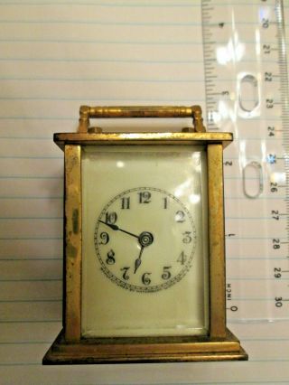 Vintage Antique Miniature Waterbury Carriage Clock Not Running Looks Intact