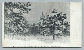 Quadrangle In Winter University Of Notre Dame South Bend Indiana Snow Antique