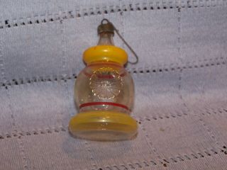 Vintage Clear Glass Lantern Christmas Ornament - Indented - Painted 3