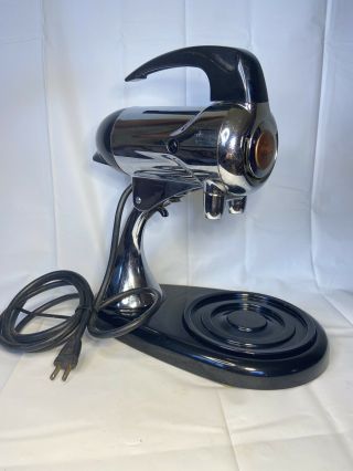 Vintage Mixer Standing Handheld Sunbeam Mixmaster Chrome Black Retro Kitchen