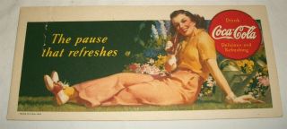 Vintage 1941 Coca Cola Advertising Ink Blotter The Pause That Refreshes Coke