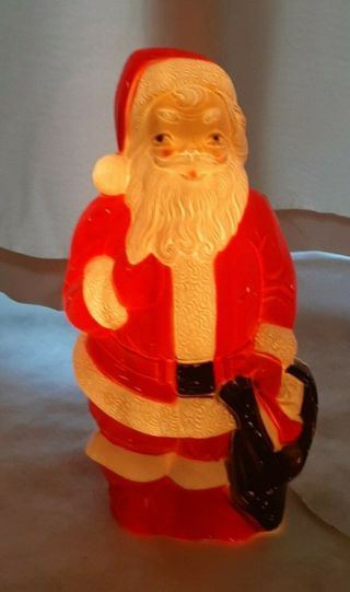 Vintage Lighted 1968 Empire Blow Mold Christmas Santa Claus 13 " Tall