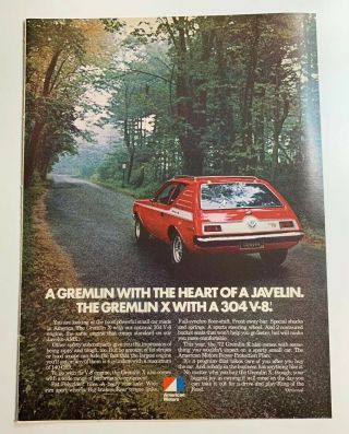 1972 American Motors Amc Gremlin X Vintage Print Advertisement Ad With A 304 V8