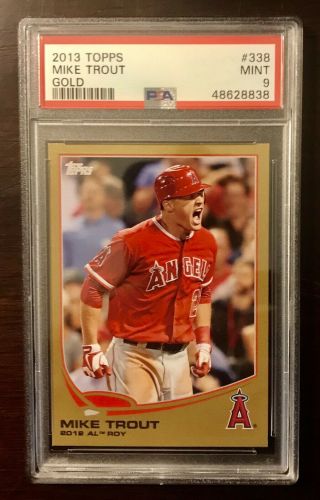 2013 Topps Gold Mike Trout 338 0136/2013 Psa 9