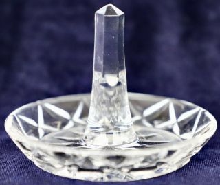 Vintage Retro Diamond Cut Crystal Ring Tray For Dressing Table Setting