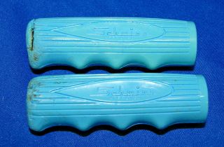 Oem Schwinn Approved Opaque Blue Hand Grips Fits Stingray Fair Lady Chik & Other