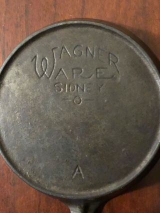 Antique Wagner Ware Toy Cast Iron Skillet Stylized Logo A Salesman Sample Ra
