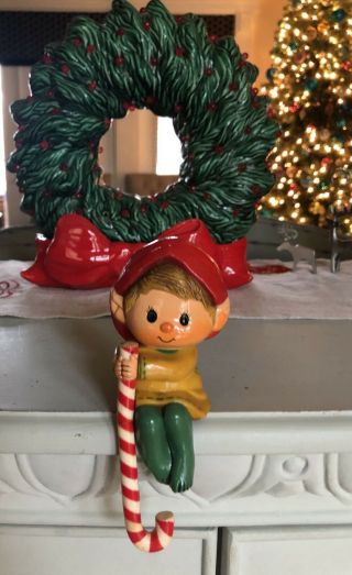 Hallmark Vintage Christmas Elf Stocking Hanger Holder