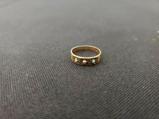 Antique Victorian Ob Ostby Barton 10k Gold Baby Band Ring