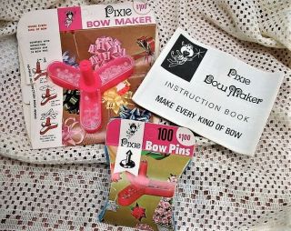 Vintage Pixie Bow Maker With Instructions W Loads Of Extra Pins Diy Bows Pink