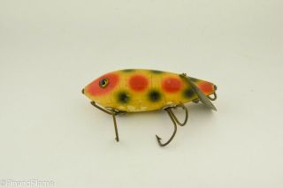 Vintage Heddon Baby Crab Wiggler Antique Fishing Lure Strawberry Spot Lc1