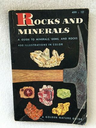Vintage Golden Nature Guide Rocks And Minerals 1957 Book Geology Gems
