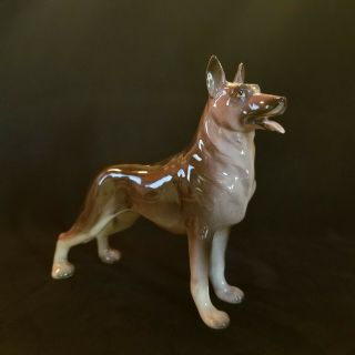 Vintage Lefton German Shepherd Painted Porcelain Dog Figurine 9446