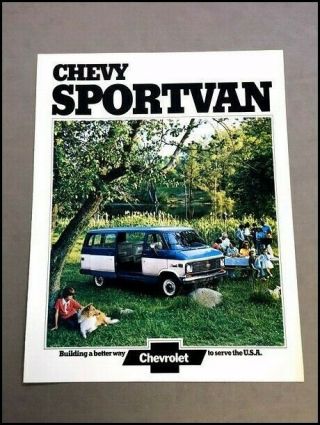 1974 Chevrolet Sportvan Van Vintage Car Sales Brochure Folder