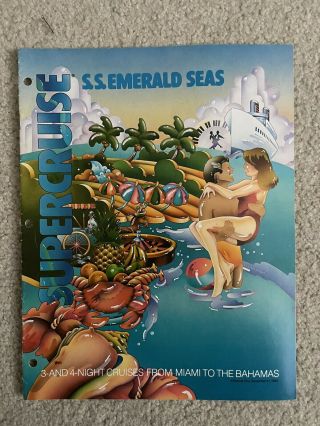 1984 Ss Emerald Seas Eastern Cruise Lines Cruise Ship Brochure