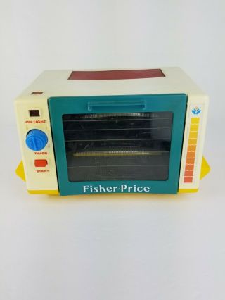 Vintage 1987 Fisher Price Fun Food Toaster Oven Golden Glow 2117