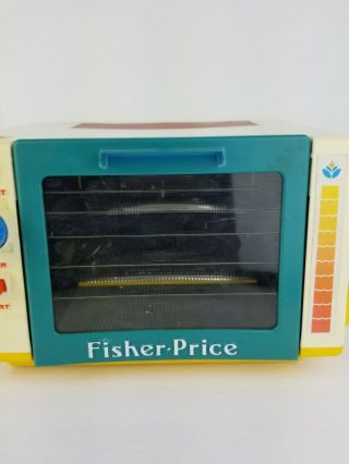 Vintage 1987 Fisher Price Fun Food TOASTER OVEN Golden Glow 2117 2