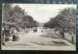 Vintage C1910 Weston - - Mare Postcard Unposted The Boulevard By Selecta