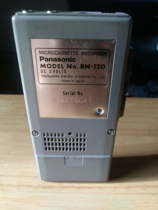Panasonic Microcassette Recorder 2 Speed RN - 120A Vintage 2