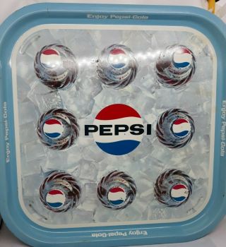 Vintage Pepsi Cola Bottles Soda Pop Advertising Square Serving Tray