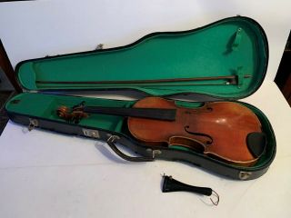 Antique 4/4 Violin W/case & Bow Only No Label Germany Bow