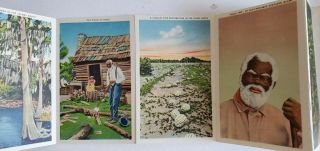 Vintage Dixieland Postcard - 18 Images - Fold Out - Old South - Cotton