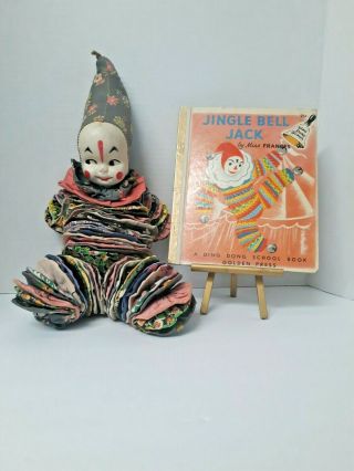 Vintage Handmade Mr.  Jingle Bell Jack Doll And Book