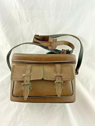 Vintage - Brown - Leather - Shoulder - Camera Bag