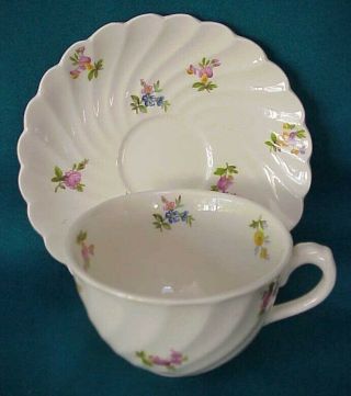 Vintage.  Royal Staffordshire Dimity Porcelain Tea Cup & Saucer By Clarice Cliff