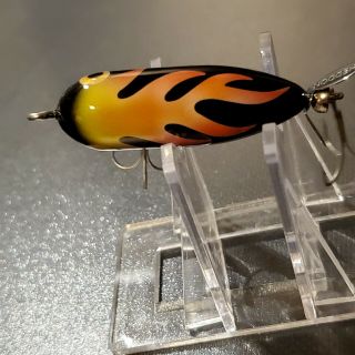 Vintage Style Heddon Tiny Torpedo In A Custom Flame Pattern
