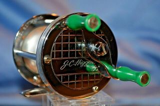 Scarce Old Vintage Rod Reel Engraved Jc Higgins " 100 " Checker Collectible Lure