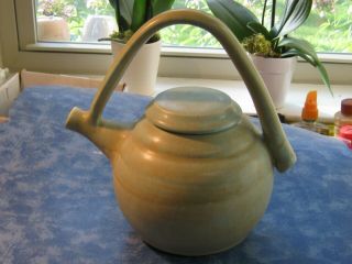Vintage Large Japanese Handmade Ceramic Teapot With Lid 9 " Tall