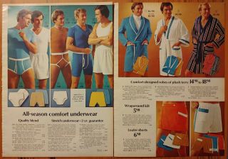 1976 Vintage Paper Print Ad 2 - Pg Comfort Underwear Men 