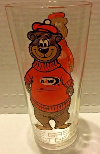 A&w The Great Root Bear Drinking Glass Vintage 1970 