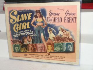 Vintage Rare Slave Girl 1947 Universal Lobby Card Yvonne De Carlo Title Card