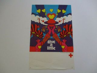 VINTAGE PETER MAX ? POSTER GIVE A LITTLE THE AMERICAN NATIONAL RED CROSS POP ART 2