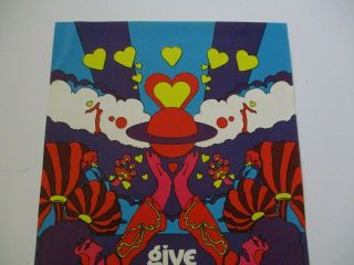 VINTAGE PETER MAX ? POSTER GIVE A LITTLE THE AMERICAN NATIONAL RED CROSS POP ART 3