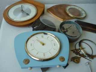 3 X Vintage Wooden Mantel Clock Spares Or Repairs - Tempora,  Westclox,  Kienzle
