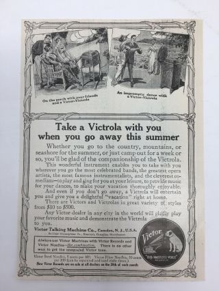 Vintage 1913 Victor Victrola Print Ad Nipper The Dog Advertising Ephemera