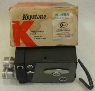 Vintage Keystone K - 5 8mm Movie Camera - Triple Turret and Instructions 2
